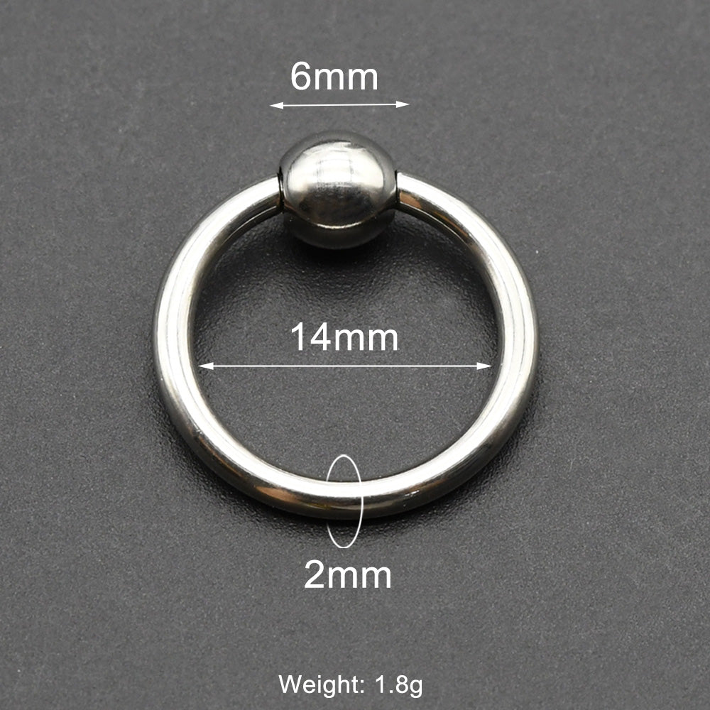 1 Piece Stainless Steel Captive Bead Ring Nose Piercing Lobe Earrings Weight