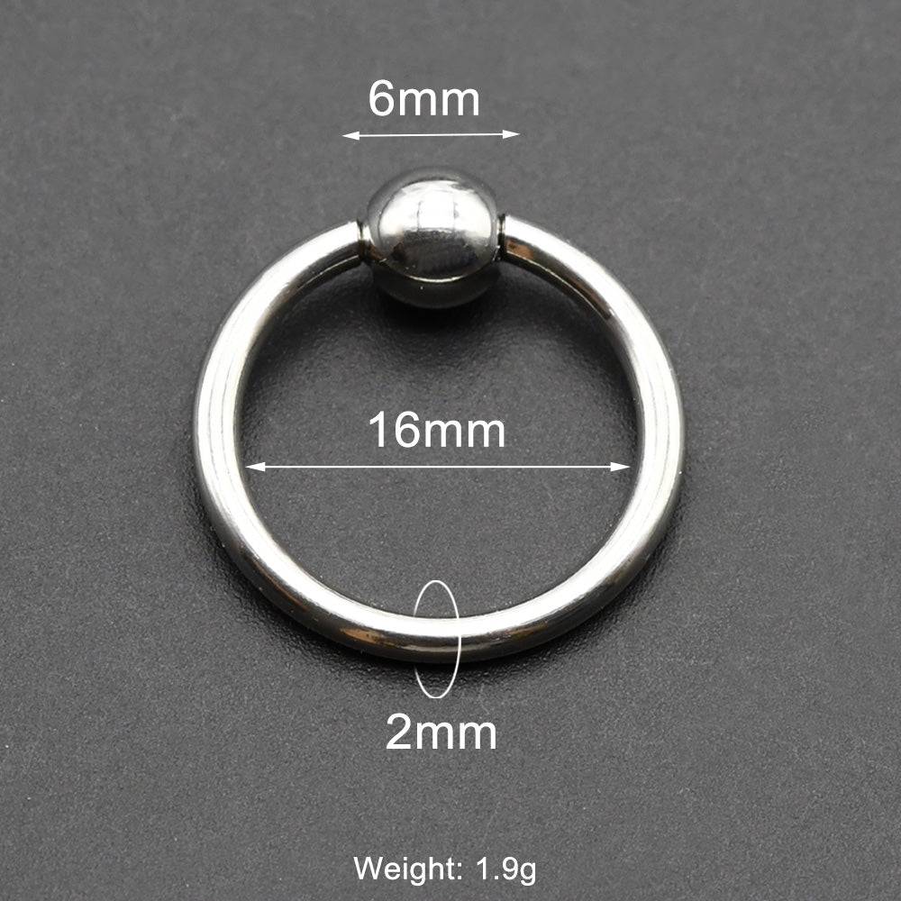 1 Piece Stainless Steel Captive Bead Ring Nose Piercing Lobe Earrings Weight