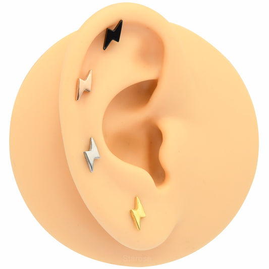 1 Pair Lightning Stainless Steel Helix Cartilage Earrings Tragus Conch Piercing Stud