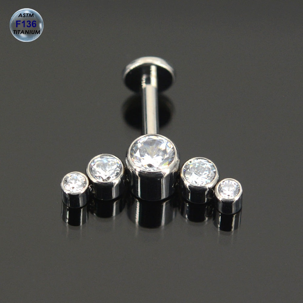 1 Piece ASTM F136 Titanium Vertical Helix Piercing Zircon Ear Piercing Body Jewelry