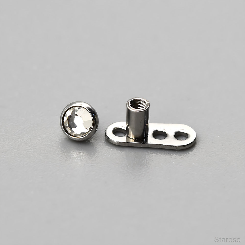 1 Piece Light Tide Round Top Micro Dermal Piercing Skin Diver Piercing Hand Hide-it Skin Stainless Steel Body Jewelry