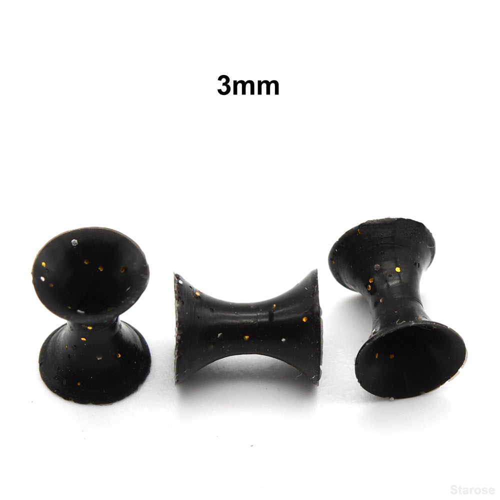 10 Pieces-Pack New Black Silicone Tunnels with Colored Sequins 00G 8G 14mm Silicone Ear Plugs for Women Men Ear Stretcher Ear Piercing Lobe Earringsrtable for Men and Women