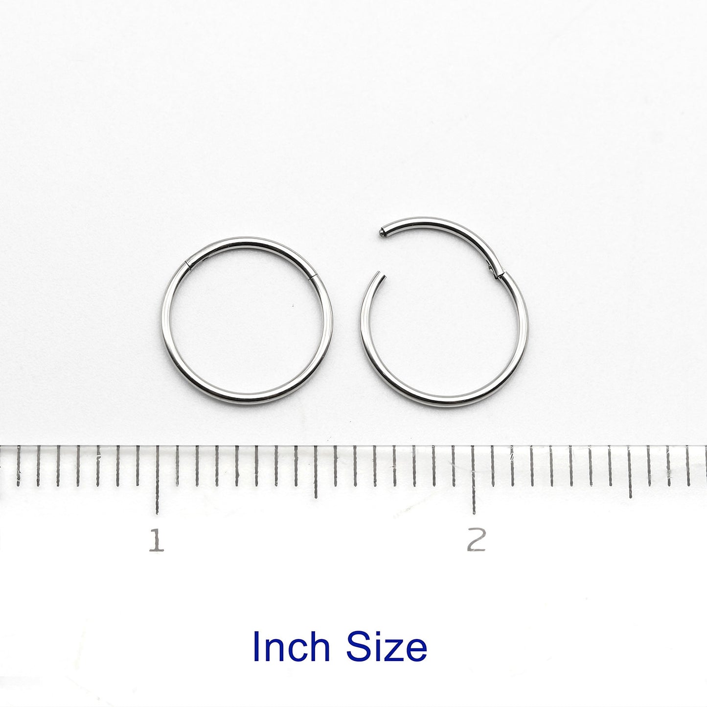 1 PAIR High Polished 316L Surgical Steel Nose Ring Hoop Ear Piercing Jewelry Hinged Clicker Piercing for Septum Labret BCR 18G-00G