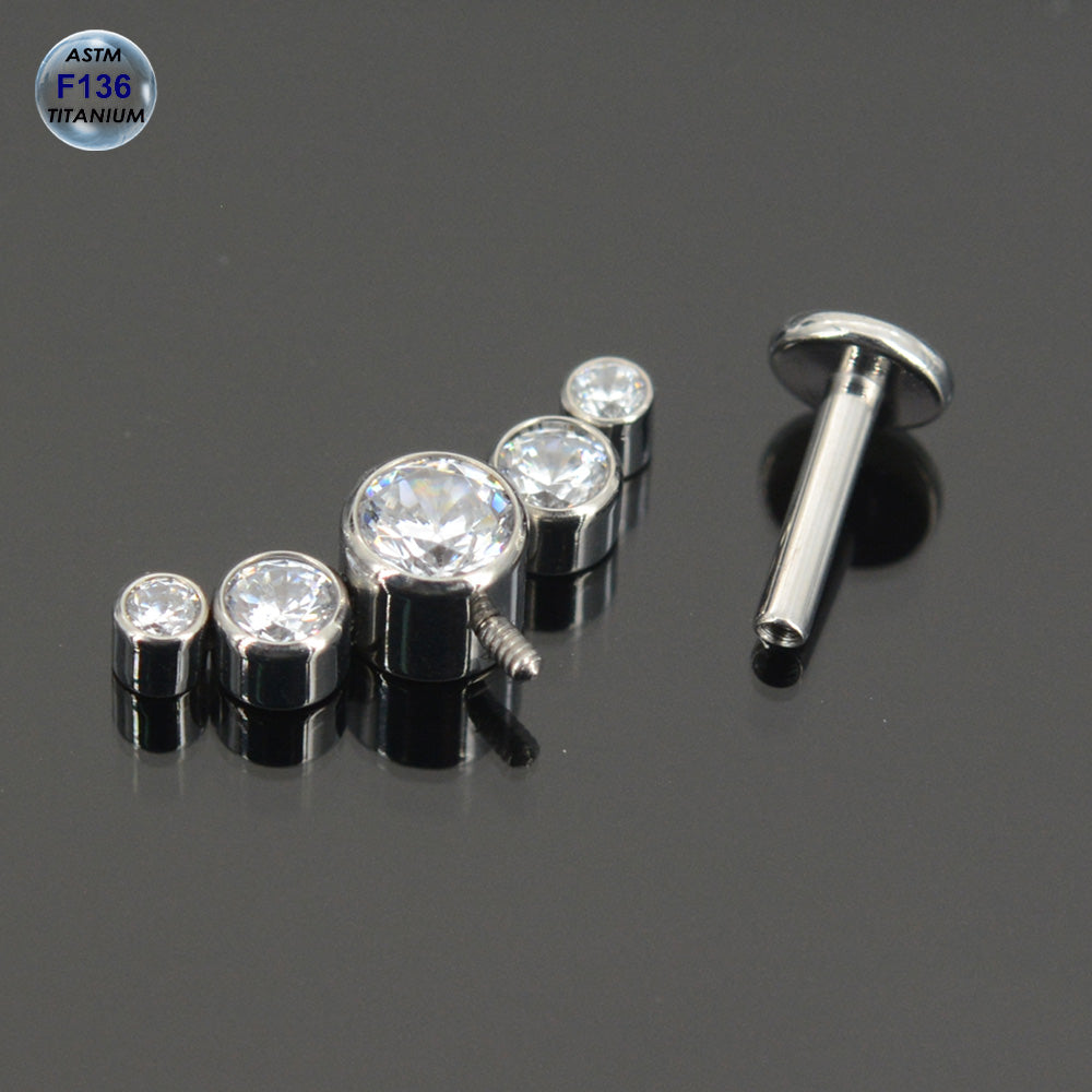 1 Piece ASTM F136 Titanium Vertical Helix Piercing Zircon Ear Piercing Body Jewelry