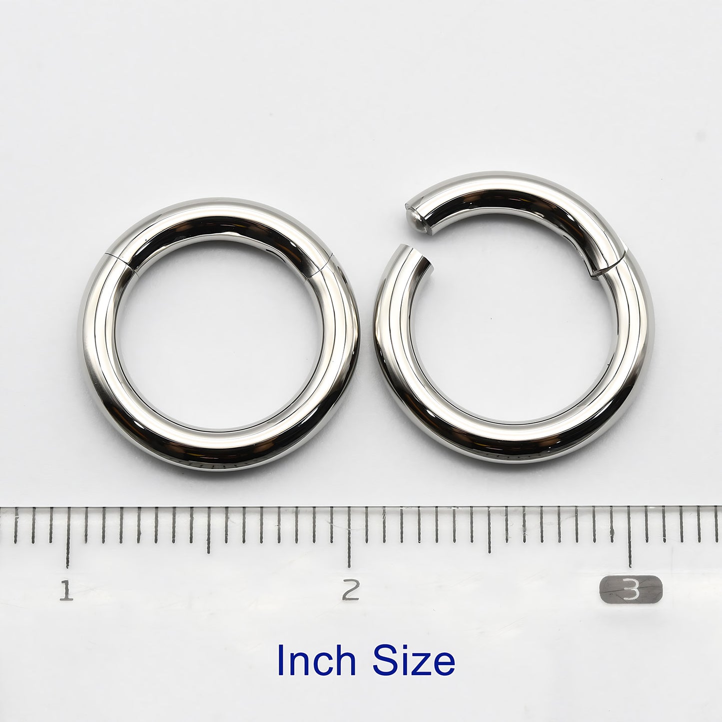 1 PAIR High Polished 316L Surgical Steel Nose Ring Hoop Ear Piercing Jewelry Hinged Clicker Piercing for Septum Labret BCR 18G-00G