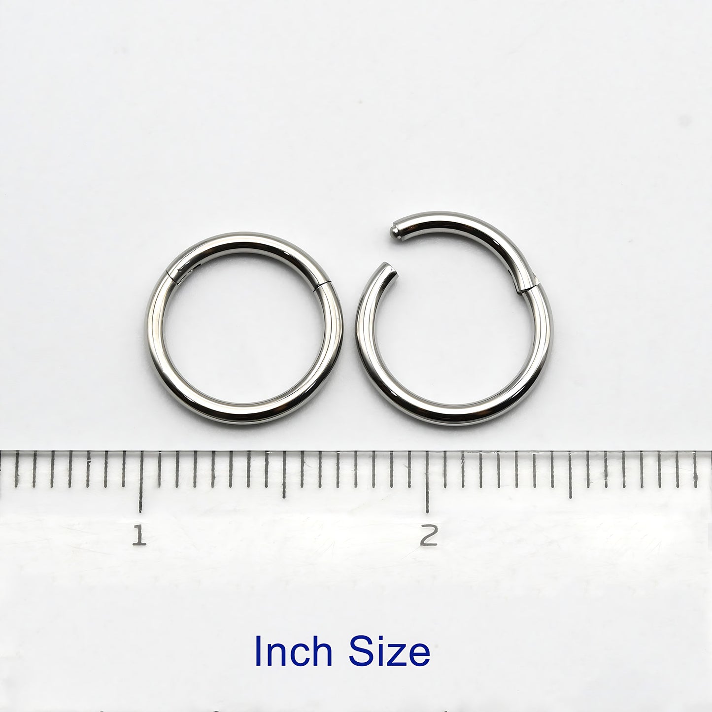 1 PAIR High Polished 316L Surgical Steel Nose Ring Hoop Ear Piercing Jewelry Hinged Clicker Piercing for Septum Labret BCR 18G-00G