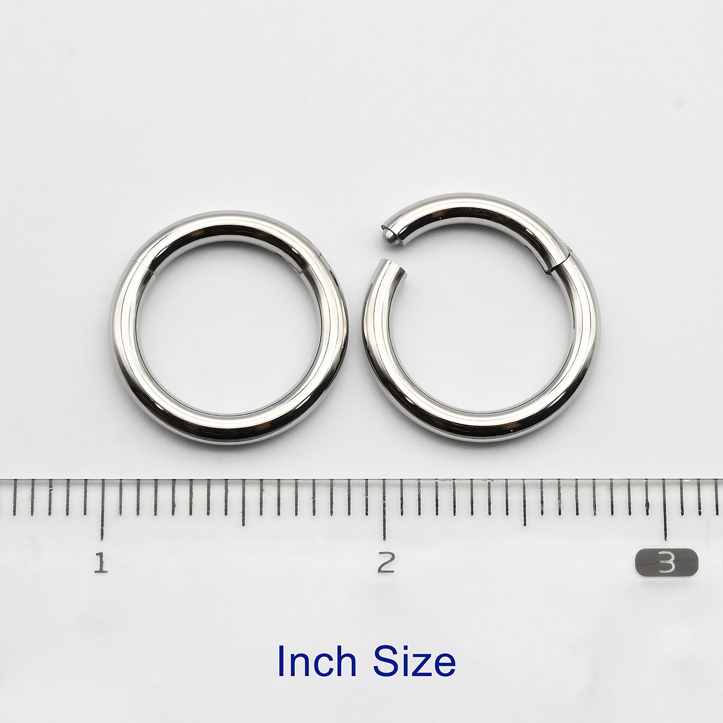1 PAIR High Polished 316L Surgical Steel Nose Ring Hoop Ear Piercing Jewelry Hinged Clicker Piercing for Septum Labret BCR 18G-00G