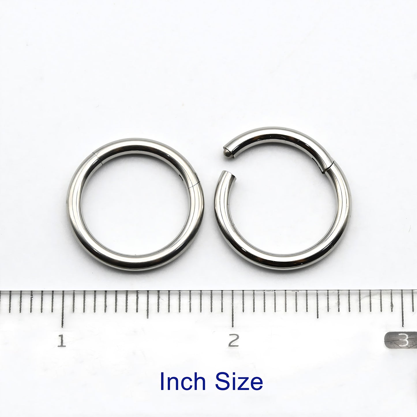 1 PAIR High Polished 316L Surgical Steel Nose Ring Hoop Ear Piercing Jewelry Hinged Clicker Piercing for Septum Labret BCR 18G-00G