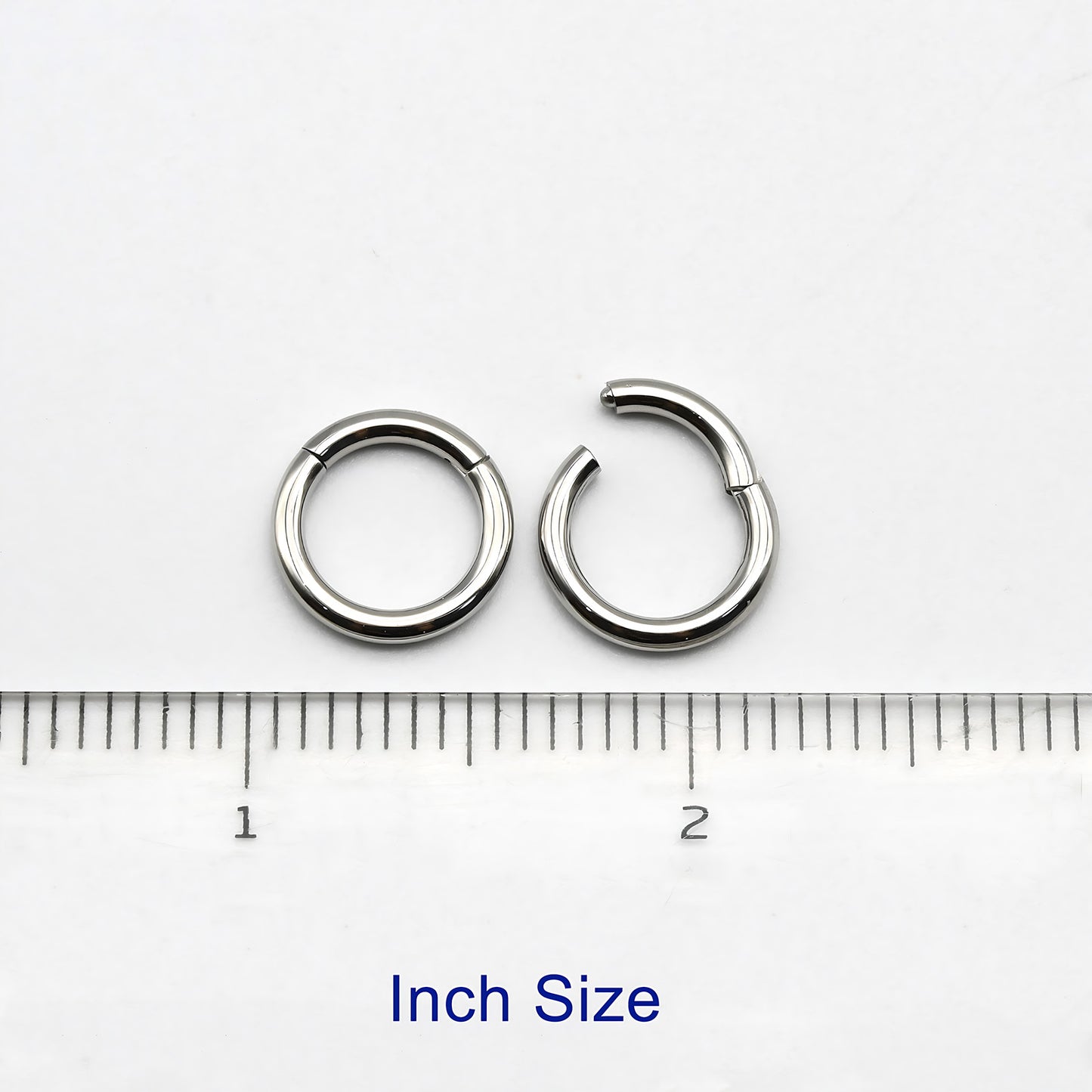 1 PAIR High Polished 316L Surgical Steel Nose Ring Hoop Ear Piercing Jewelry Hinged Clicker Piercing for Septum Labret BCR 18G-00G
