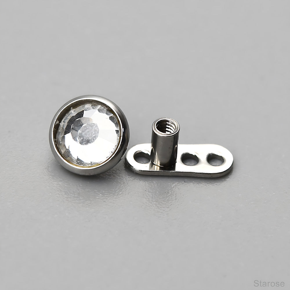 1 Piece Light Tide Round Top Micro Dermal Piercing Skin Diver Piercing Hand Hide-it Skin Stainless Steel Body Jewelry