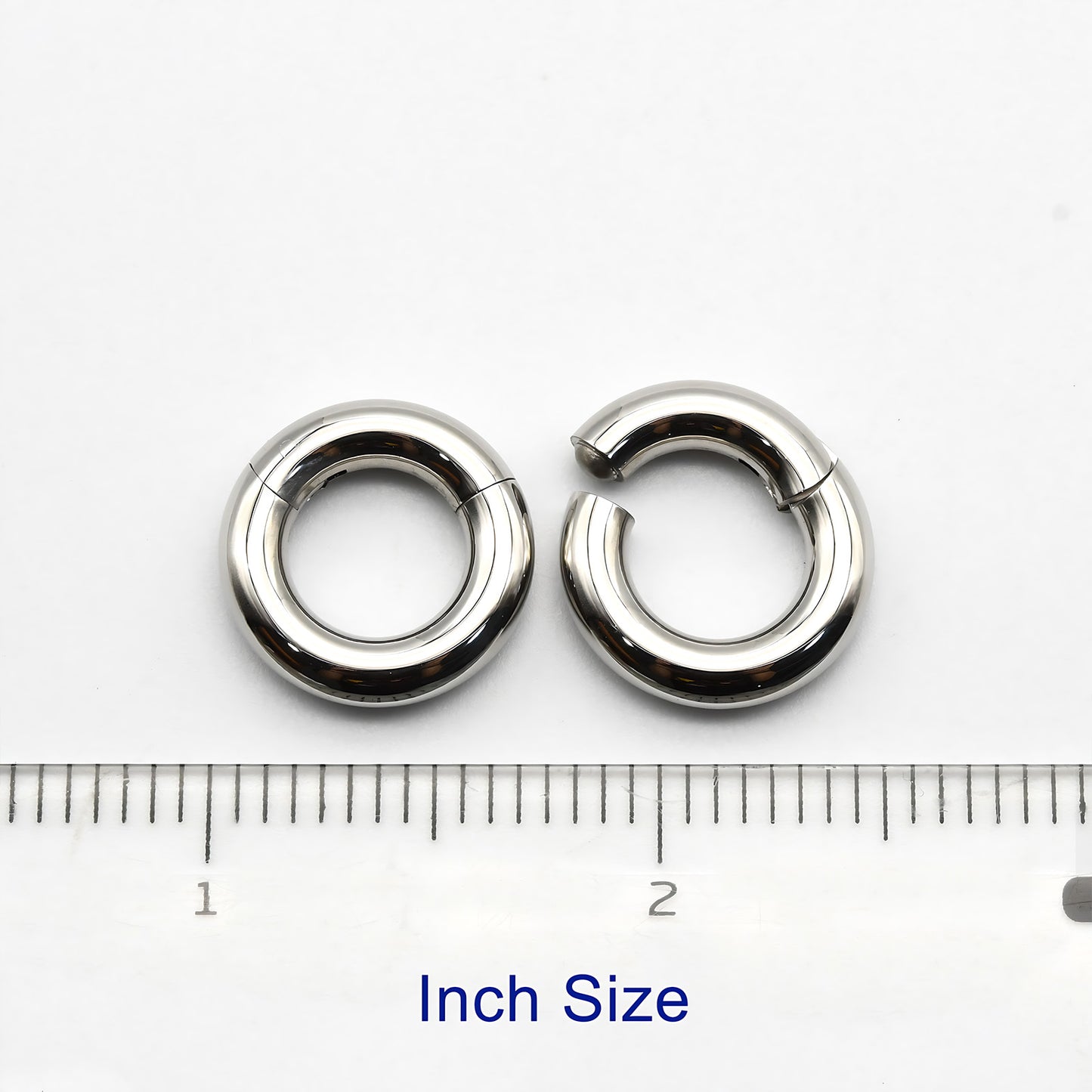 1 PAIR High Polished 316L Surgical Steel Nose Ring Hoop Ear Piercing Jewelry Hinged Clicker Piercing for Septum Labret BCR 18G-00G