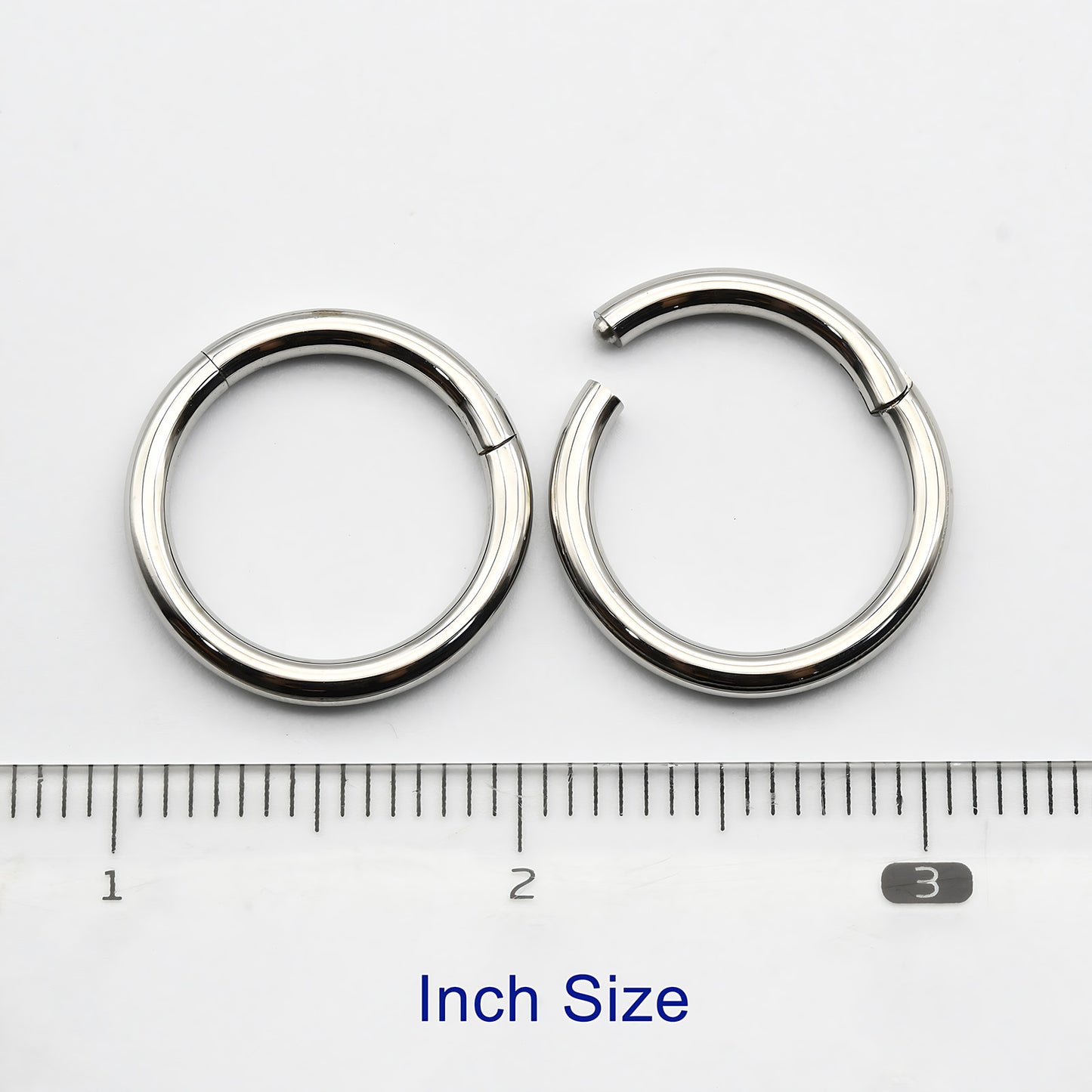 1 PAIR High Polished 316L Surgical Steel Nose Ring Hoop Ear Piercing Jewelry Hinged Clicker Piercing for Septum Labret BCR 18G-00G