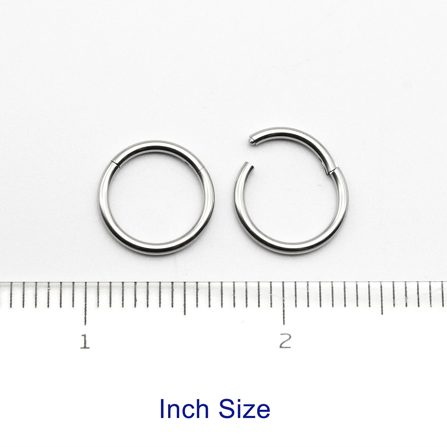 1 PAIR High Polished 316L Surgical Steel Nose Ring Hoop Ear Piercing Jewelry Hinged Clicker Piercing for Septum Labret BCR 18G-00G