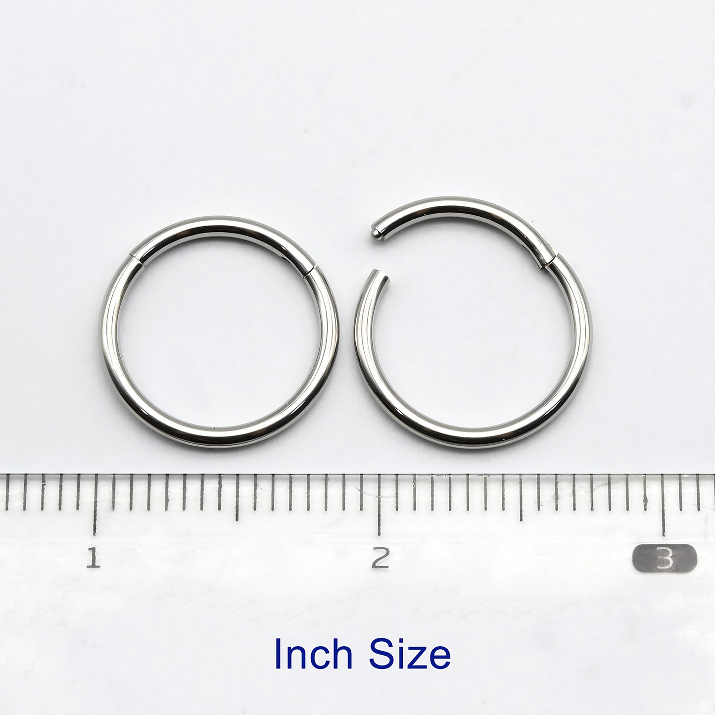 1 PAIR High Polished 316L Surgical Steel Nose Ring Hoop Ear Piercing Jewelry Hinged Clicker Piercing for Septum Labret BCR 18G-00G