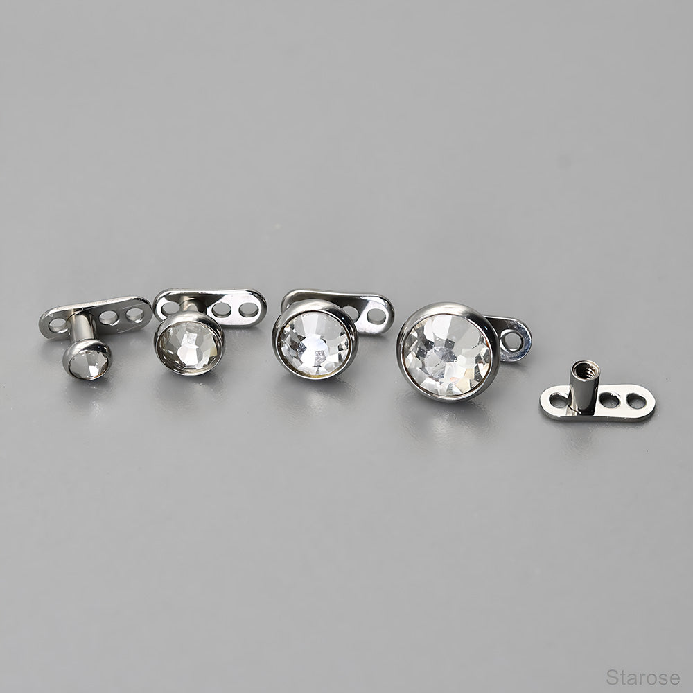 1 Piece Light Tide Round Top Micro Dermal Piercing Skin Diver Piercing Hand Hide-it Skin Stainless Steel Body Jewelry
