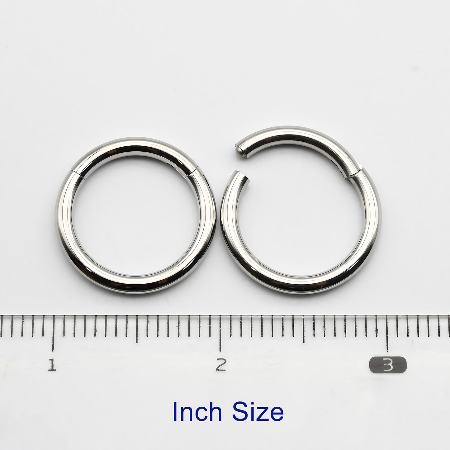 1 PAIR High Polished 316L Surgical Steel Nose Ring Hoop Ear Piercing Jewelry Hinged Clicker Piercing for Septum Labret BCR 18G-00G