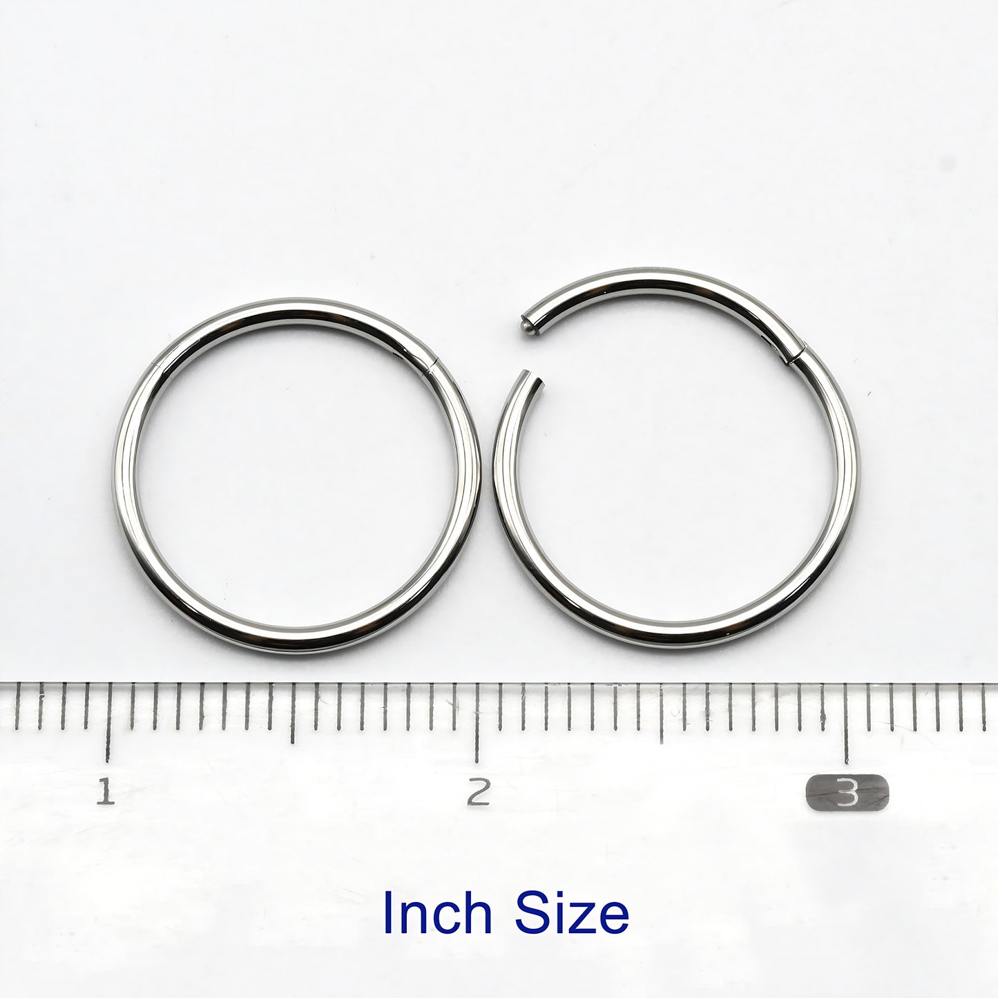 1 PAIR High Polished 316L Surgical Steel Nose Ring Hoop Ear Piercing Jewelry Hinged Clicker Piercing for Septum Labret BCR 18G-00G