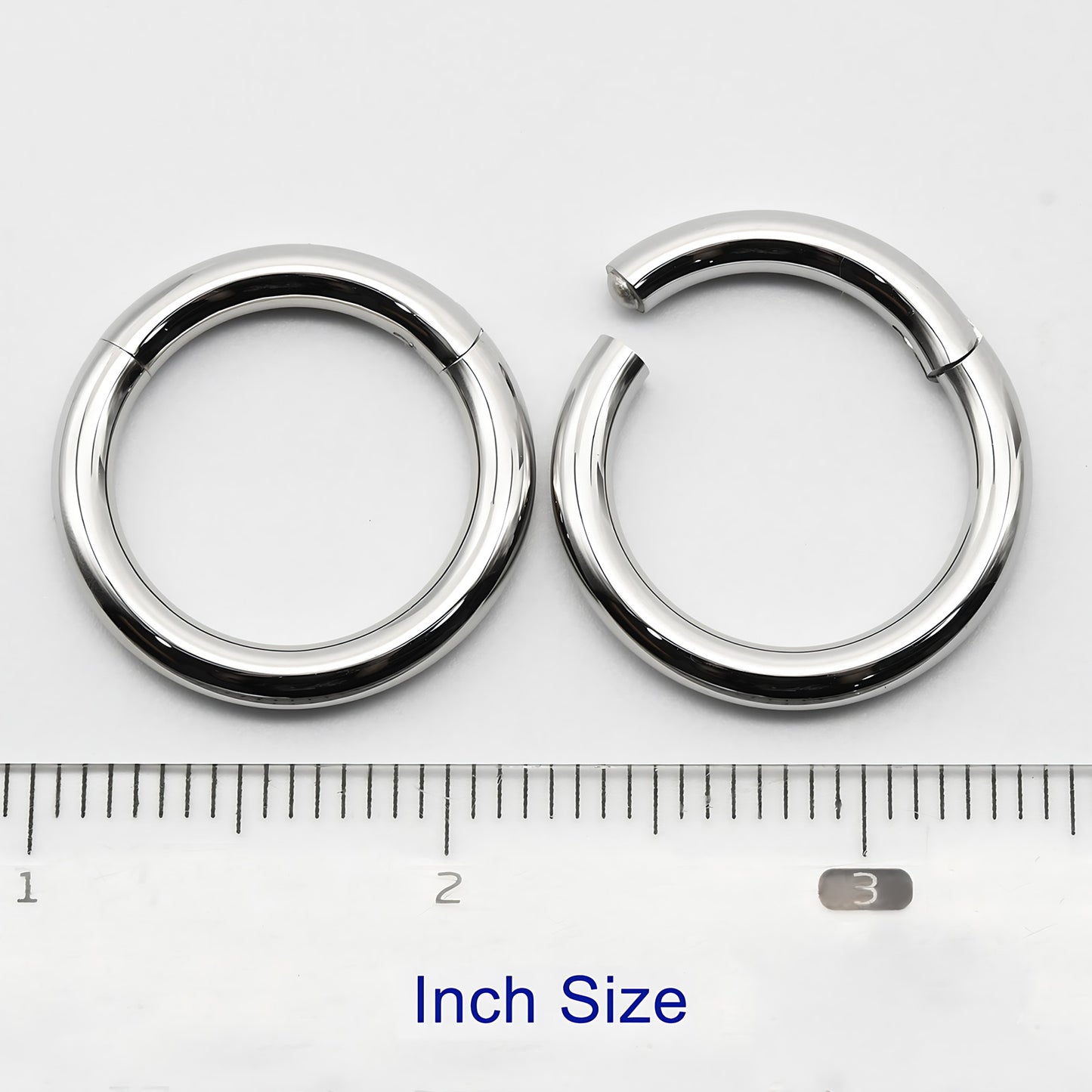 1 PAIR High Polished 316L Surgical Steel Nose Ring Hoop Ear Piercing Jewelry Hinged Clicker Piercing for Septum Labret BCR 18G-00G