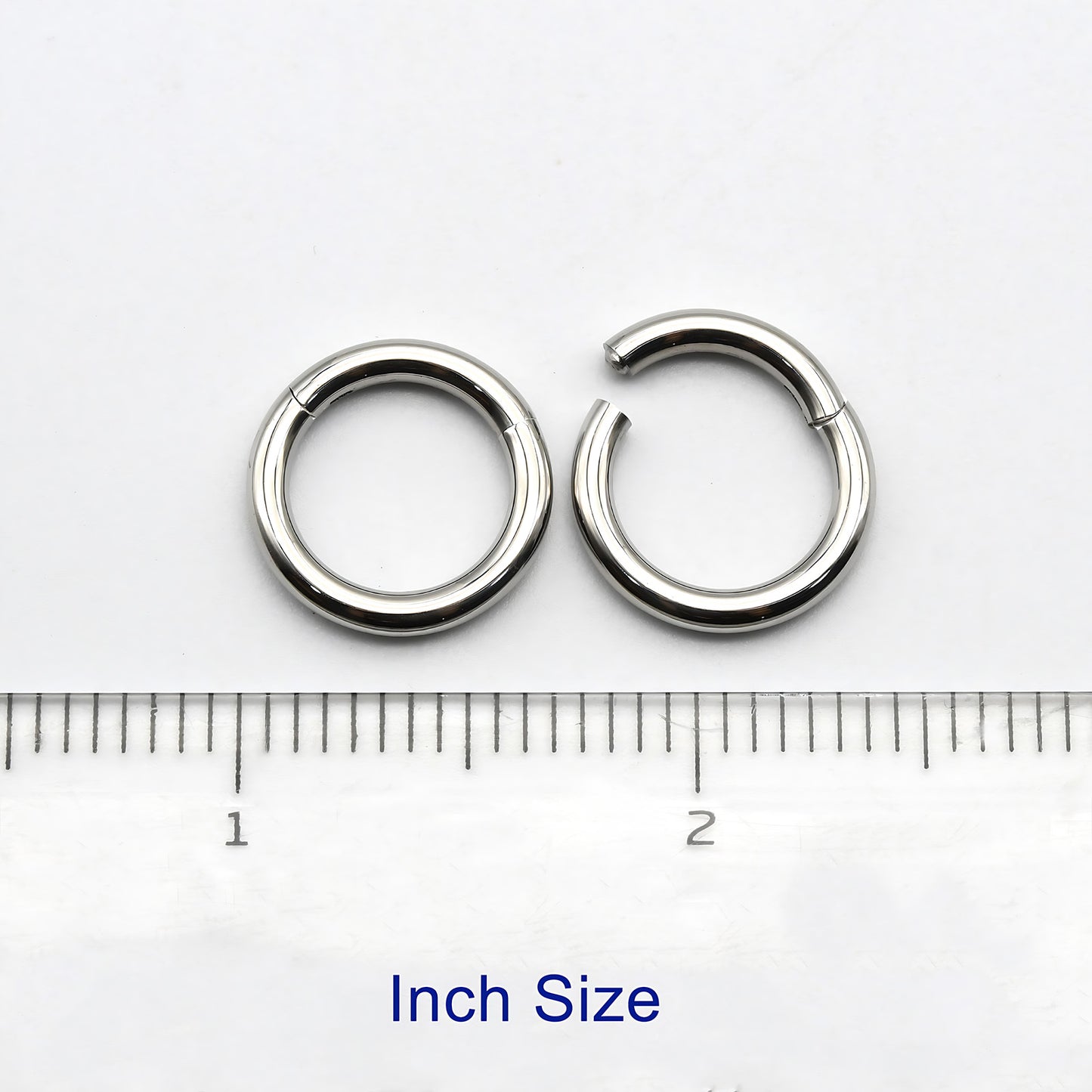 1 PAIR High Polished 316L Surgical Steel Nose Ring Hoop Ear Piercing Jewelry Hinged Clicker Piercing for Septum Labret BCR 18G-00G