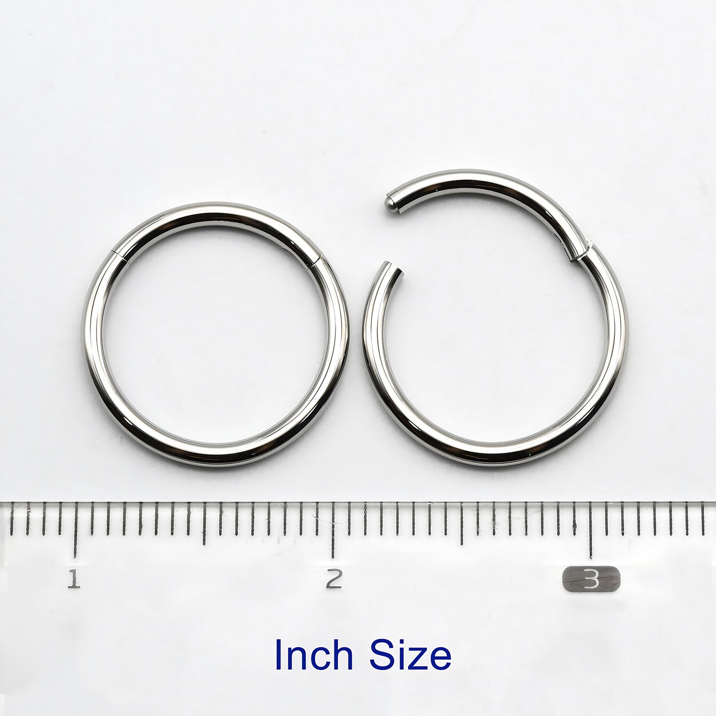 1 PAIR High Polished 316L Surgical Steel Nose Ring Hoop Ear Piercing Jewelry Hinged Clicker Piercing for Septum Labret BCR 18G-00G