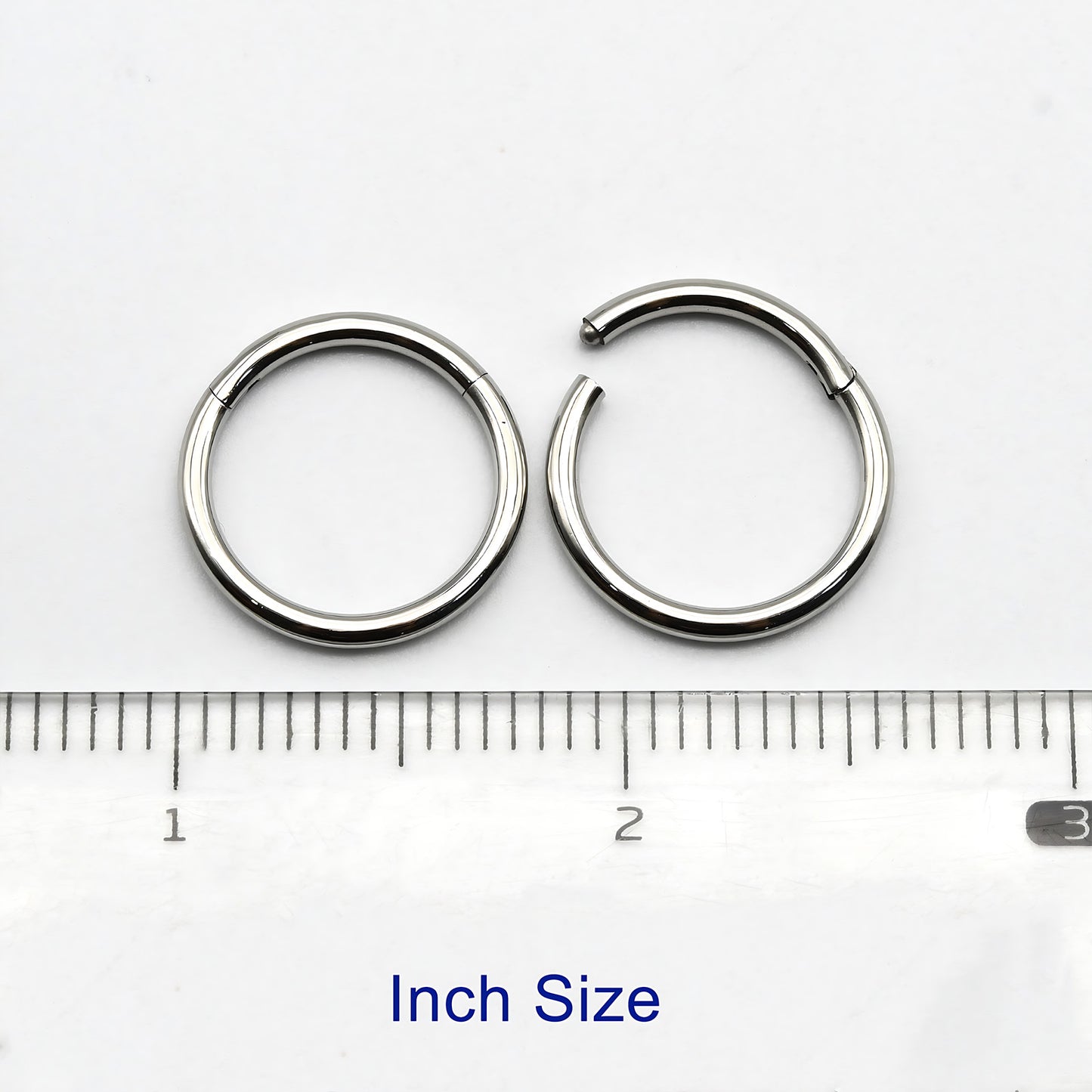 1 PAIR High Polished 316L Surgical Steel Nose Ring Hoop Ear Piercing Jewelry Hinged Clicker Piercing for Septum Labret BCR 18G-00G