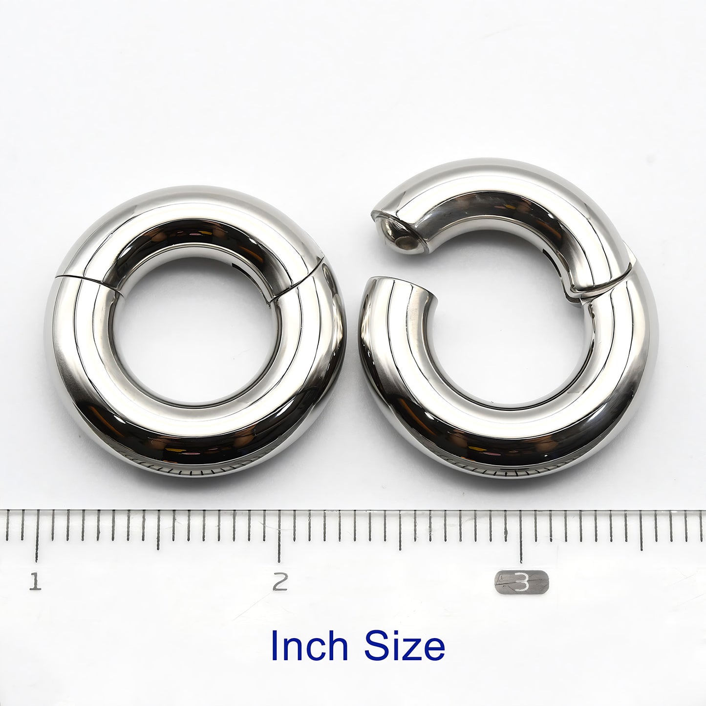 1 PAIR High Polished 316L Surgical Steel Nose Ring Hoop Ear Piercing Jewelry Hinged Clicker Piercing for Septum Labret BCR 18G-00G