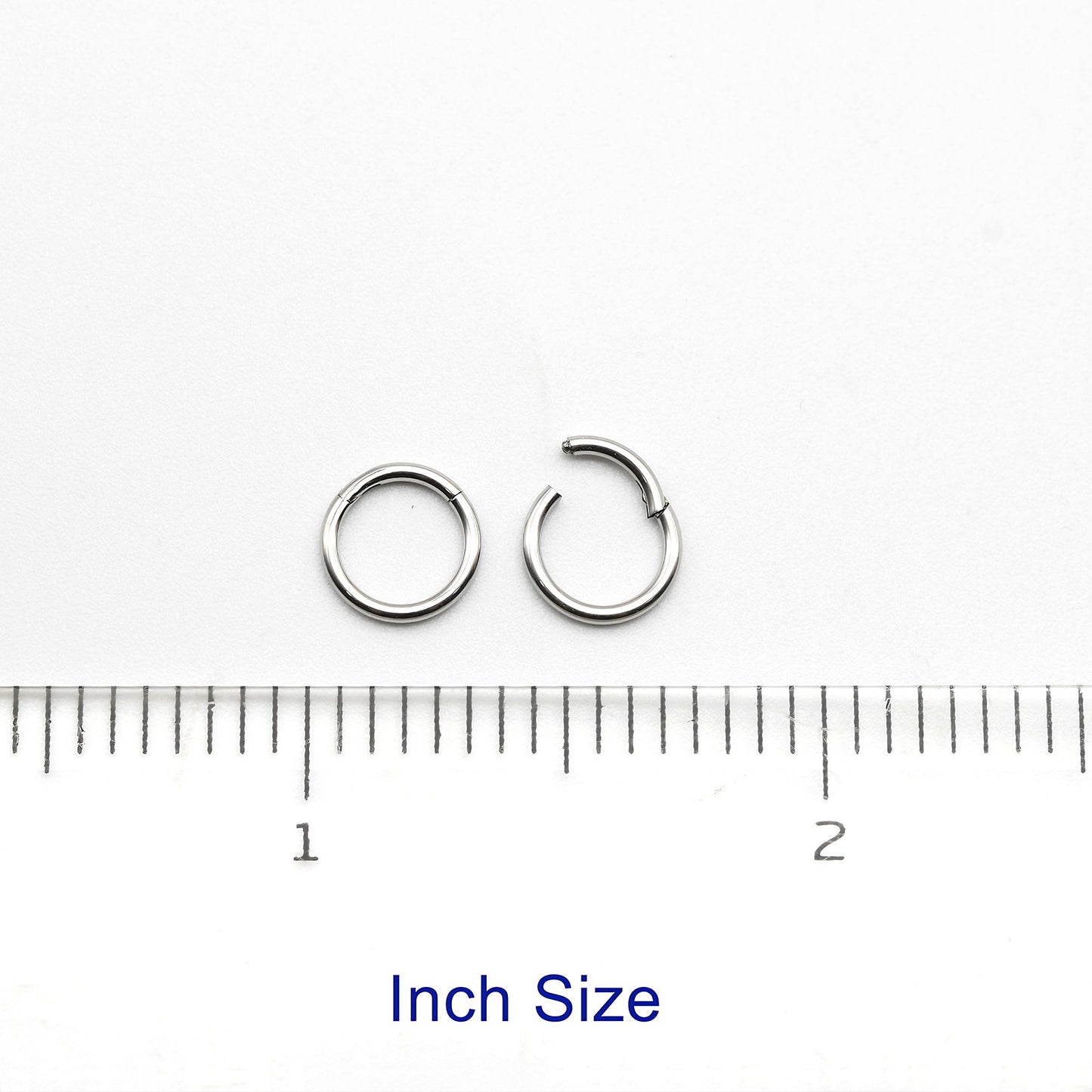1 PAIR High Polished 316L Surgical Steel Nose Ring Hoop Ear Piercing Jewelry Hinged Clicker Piercing for Septum Labret BCR 18G-00G