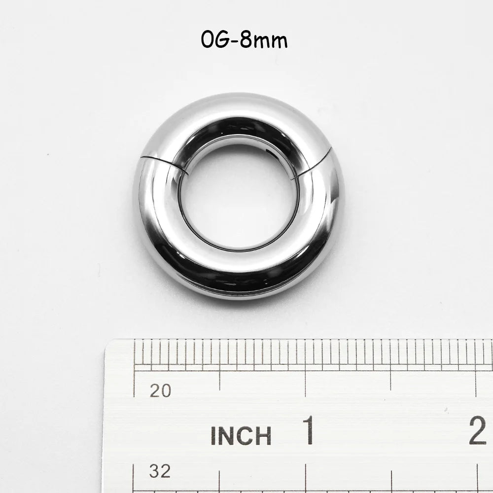 1 PAIR High Polished 316L Surgical Steel Nose Ring Hoop Ear Piercing Jewelry Hinged Clicker Piercing for Septum Labret BCR 18G-00G