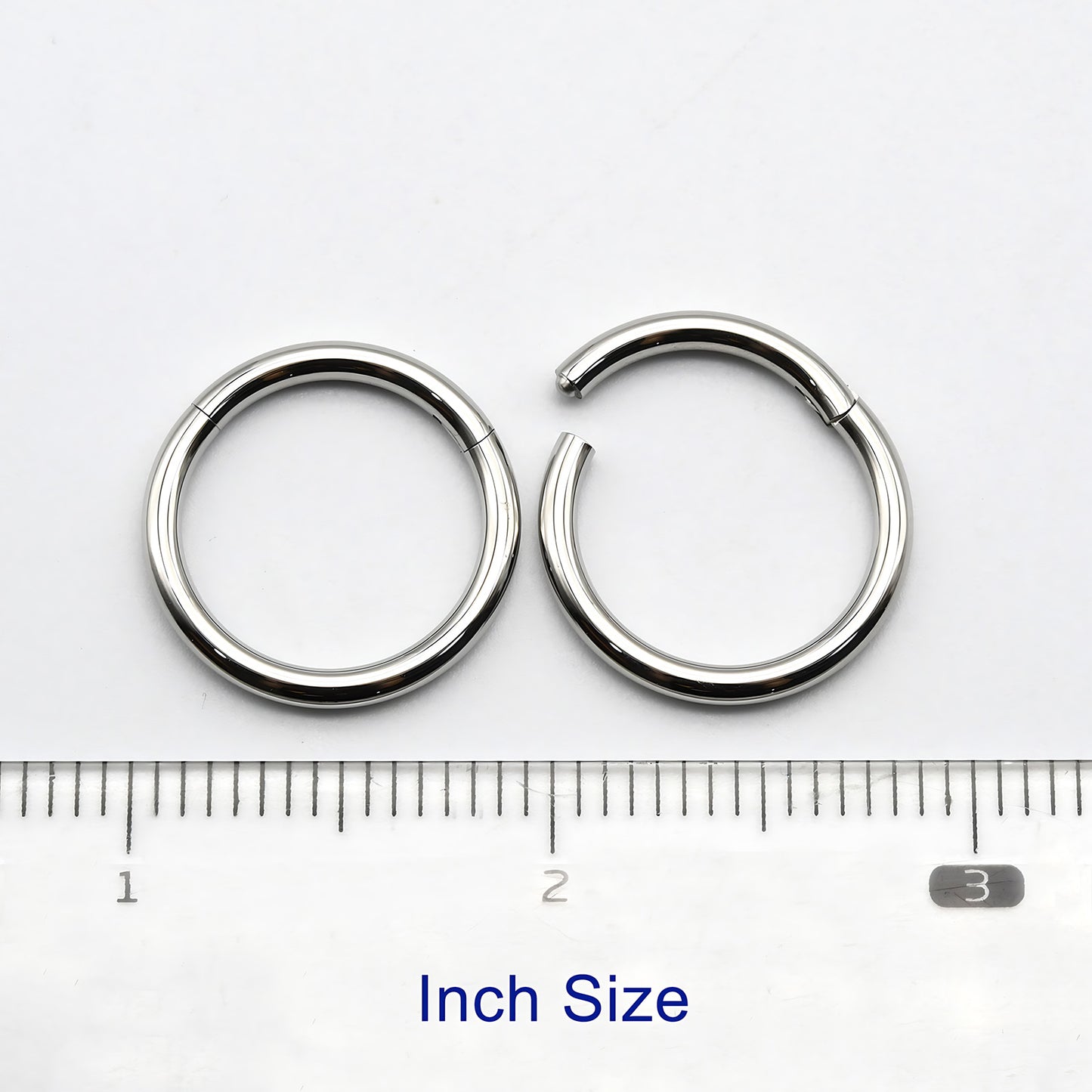 1 PAIR High Polished 316L Surgical Steel Nose Ring Hoop Ear Piercing Jewelry Hinged Clicker Piercing for Septum Labret BCR 18G-00G