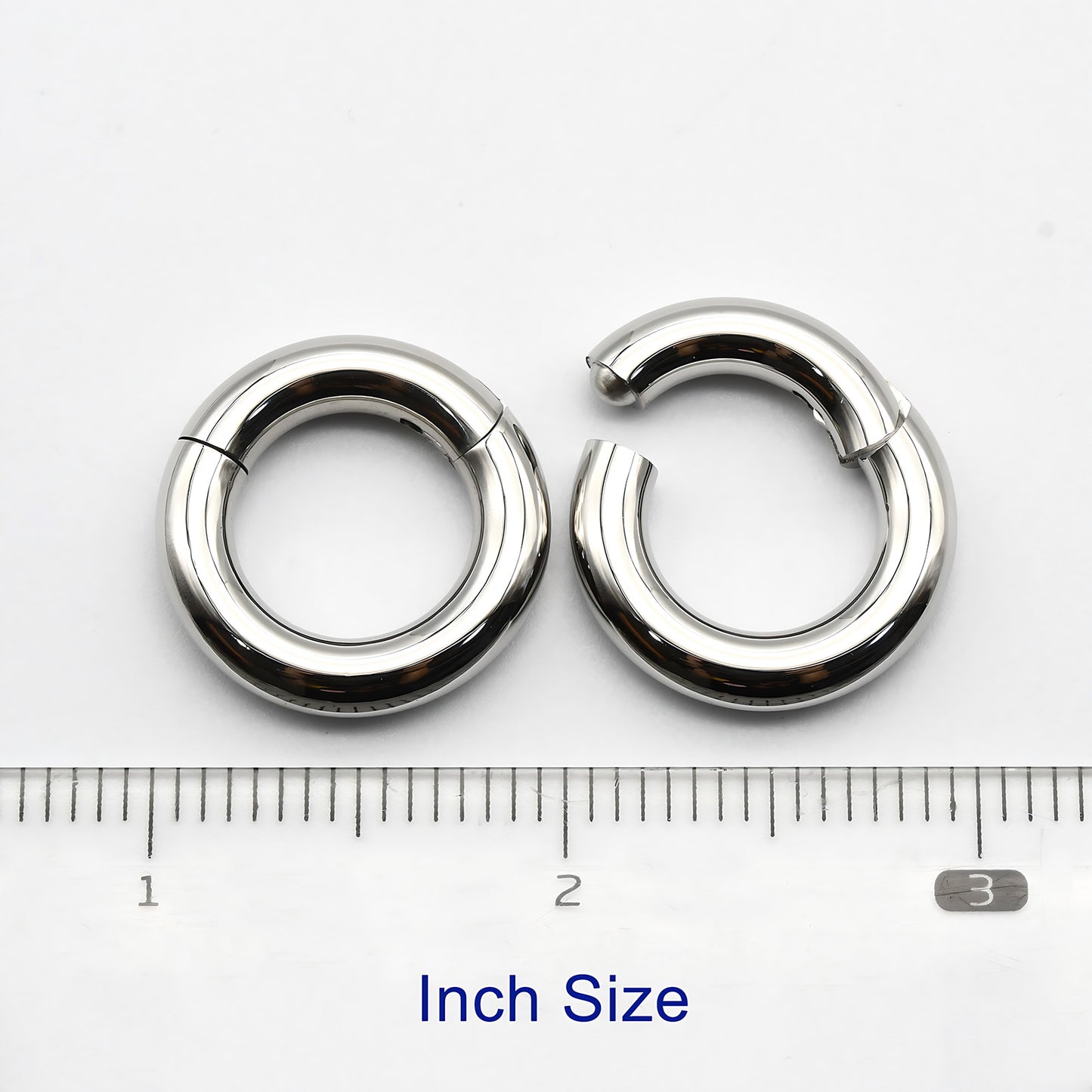 1 PAIR High Polished 316L Surgical Steel Nose Ring Hoop Ear Piercing Jewelry Hinged Clicker Piercing for Septum Labret BCR 18G-00G