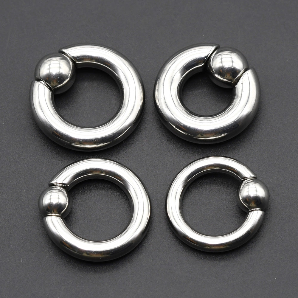 1 Piece Stainless Steel Captive Bead Ring Nose Piercing Lobe Earrings Weight