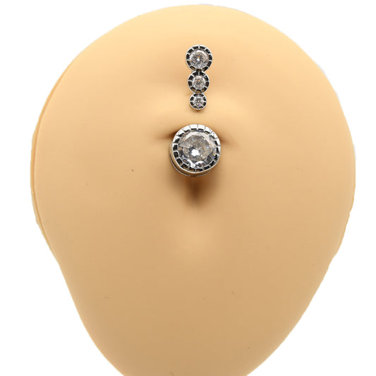 1 Piece 925 Sterling Silver Belly Button Piercing Jewelry Navel Rings with Zircon