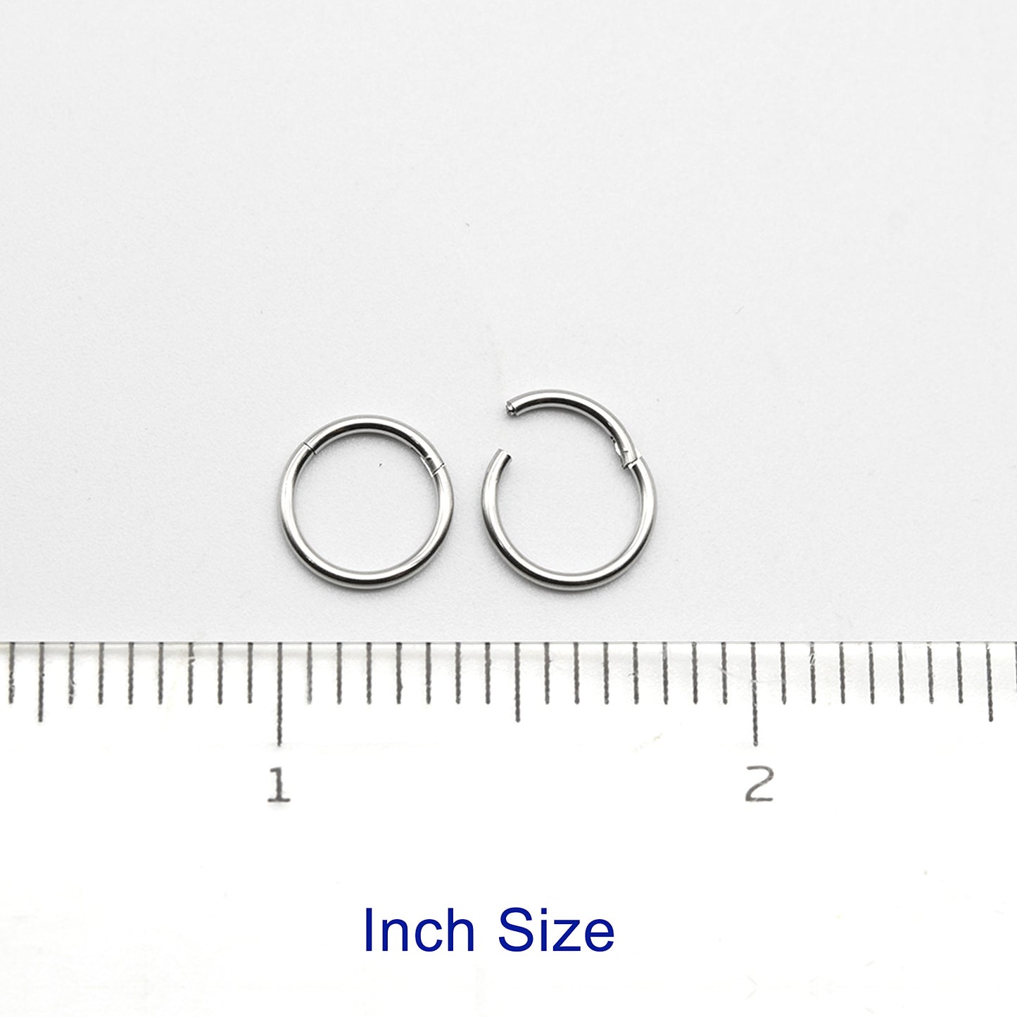 1 PAIR High Polished 316L Surgical Steel Nose Ring Hoop Ear Piercing Jewelry Hinged Clicker Piercing for Septum Labret BCR 18G-00G