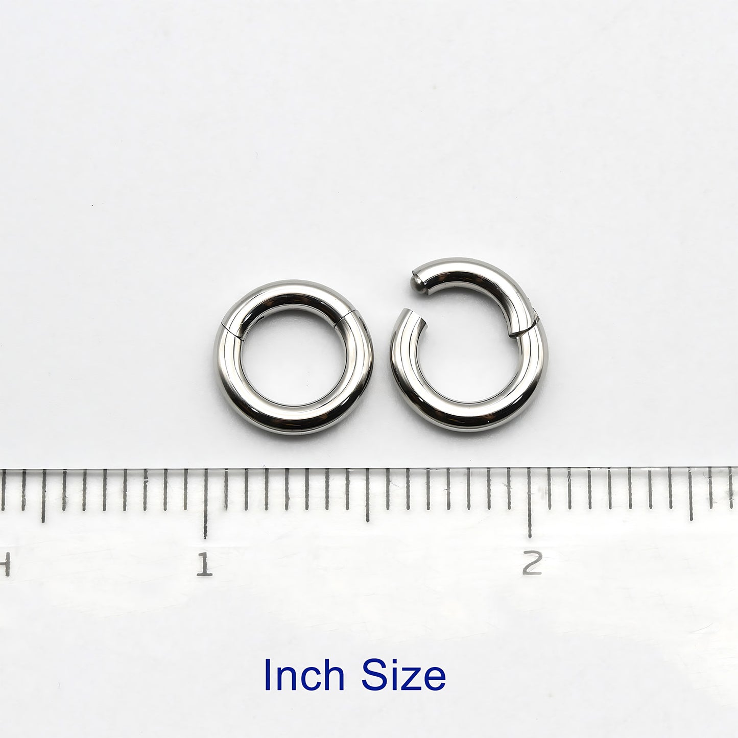 1 PAIR High Polished 316L Surgical Steel Nose Ring Hoop Ear Piercing Jewelry Hinged Clicker Piercing for Septum Labret BCR 18G-00G