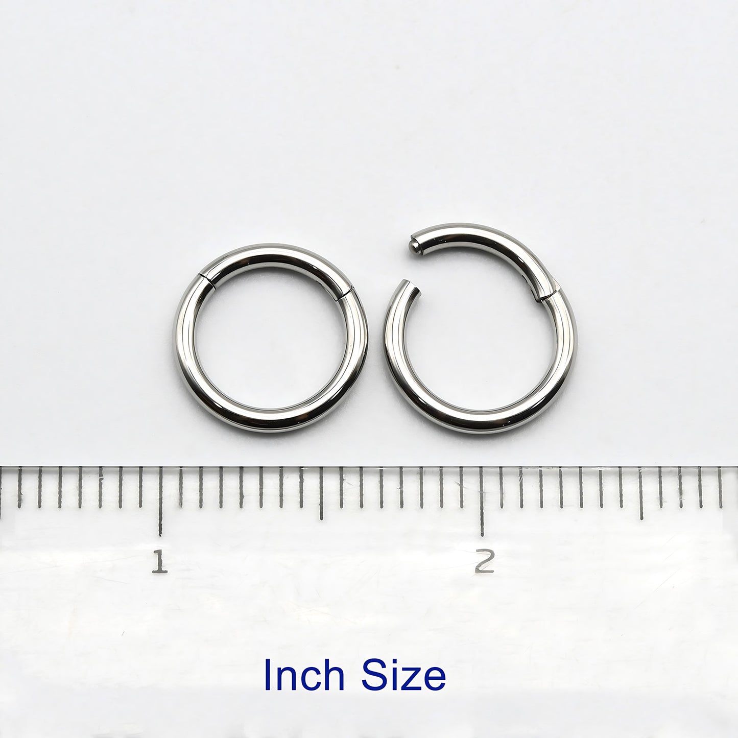 1 PAIR High Polished 316L Surgical Steel Nose Ring Hoop Ear Piercing Jewelry Hinged Clicker Piercing for Septum Labret BCR 18G-00G
