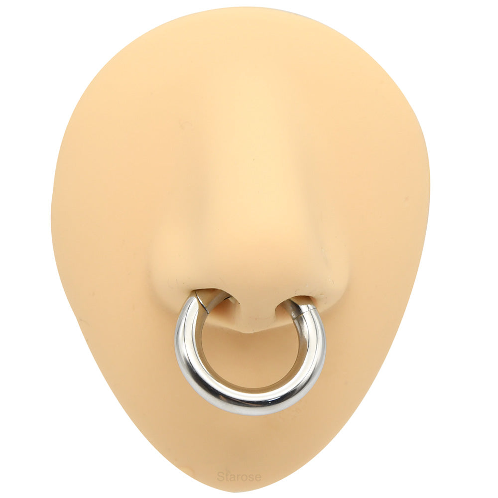 1 Piece Stainless Steel Seamless Hinged Clicker Nose Hoop Ring Ear Piercing Jewelry