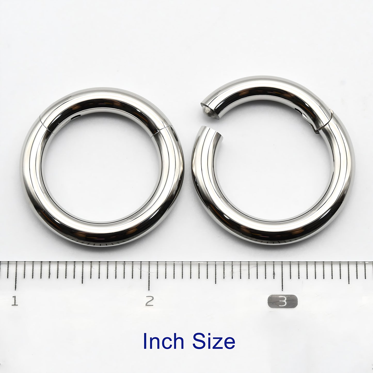 1 PAIR High Polished 316L Surgical Steel Nose Ring Hoop Ear Piercing Jewelry Hinged Clicker Piercing for Septum Labret BCR 18G-00G