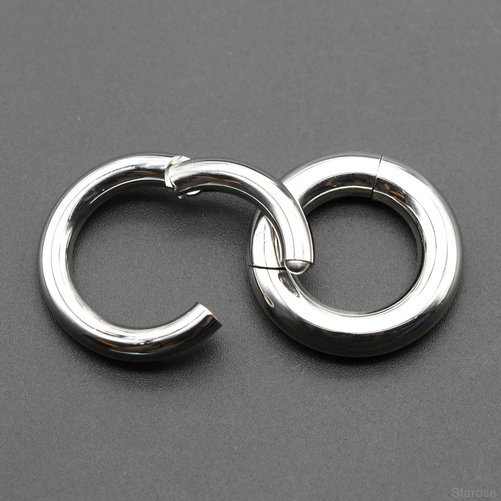 1 Piece Stainless Steel Seamless Hinged Clicker Nose Hoop Ring Ear Piercing Jewelry