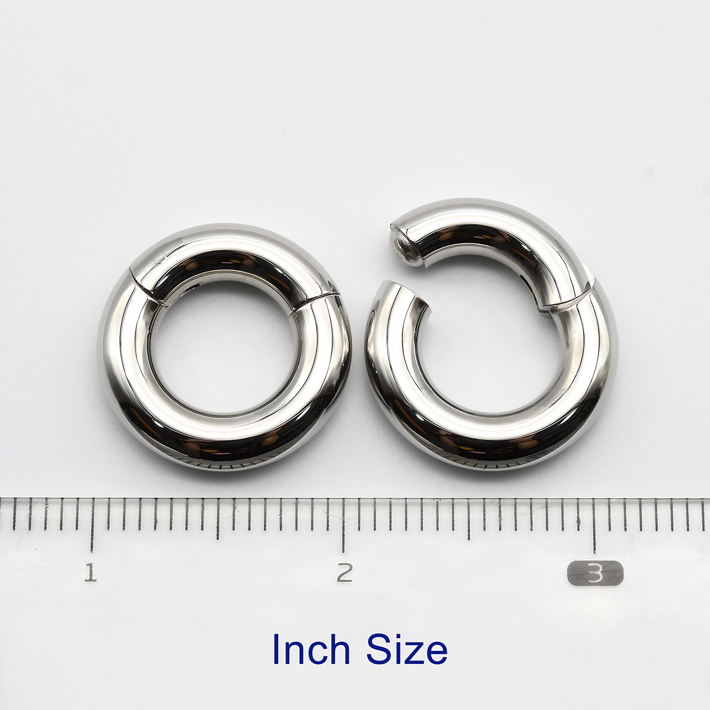 1 PAIR High Polished 316L Surgical Steel Nose Ring Hoop Ear Piercing Jewelry Hinged Clicker Piercing for Septum Labret BCR 18G-00G