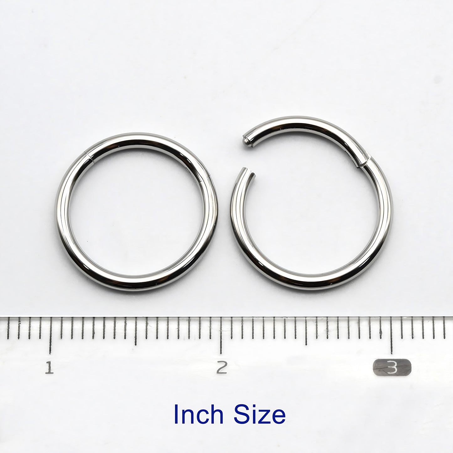 1 PAIR High Polished 316L Surgical Steel Nose Ring Hoop Ear Piercing Jewelry Hinged Clicker Piercing for Septum Labret BCR 18G-00G