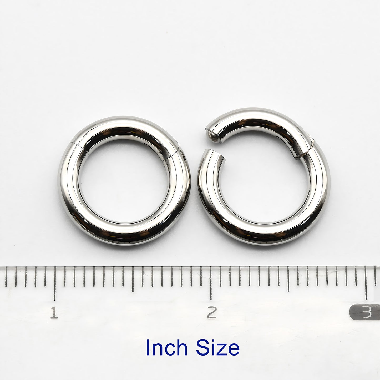 1 PAIR High Polished 316L Surgical Steel Nose Ring Hoop Ear Piercing Jewelry Hinged Clicker Piercing for Septum Labret BCR 18G-00G