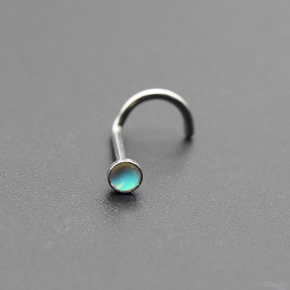 3Pcs Gradient Colors 3mm Artificial Crystal Nose Studs Stainless Steel Twisted Barbell Piercing Labret Helix Earrings