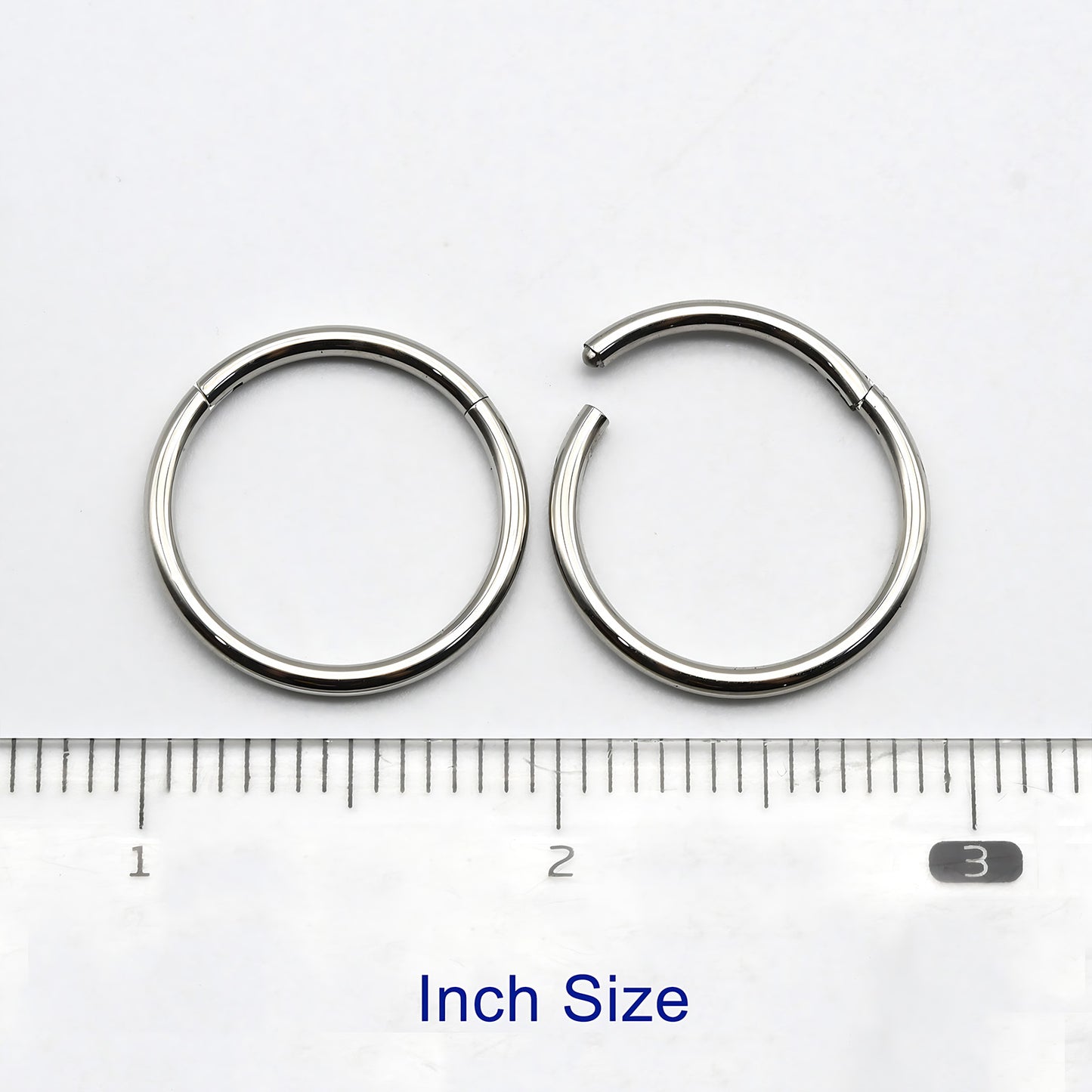 1 PAIR High Polished 316L Surgical Steel Nose Ring Hoop Ear Piercing Jewelry Hinged Clicker Piercing for Septum Labret BCR 18G-00G