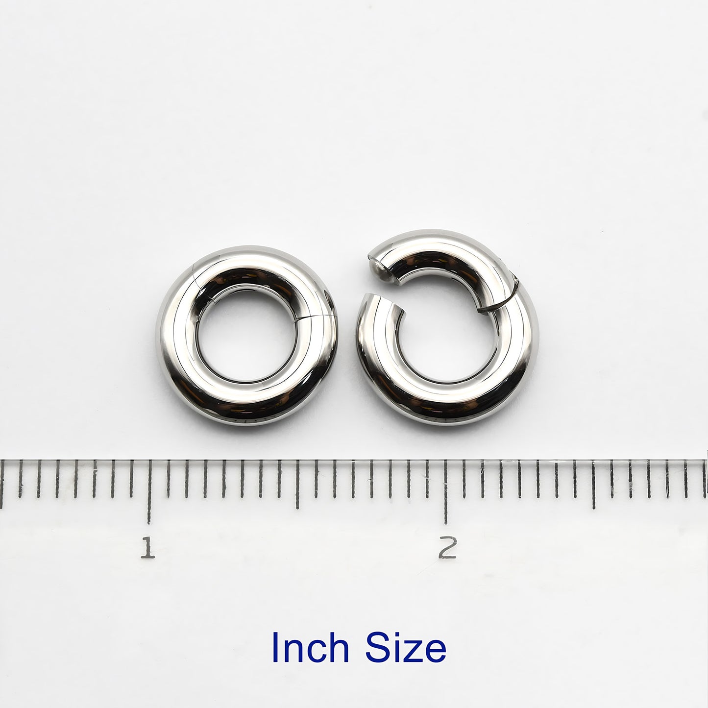 1 PAIR High Polished 316L Surgical Steel Nose Ring Hoop Ear Piercing Jewelry Hinged Clicker Piercing for Septum Labret BCR 18G-00G