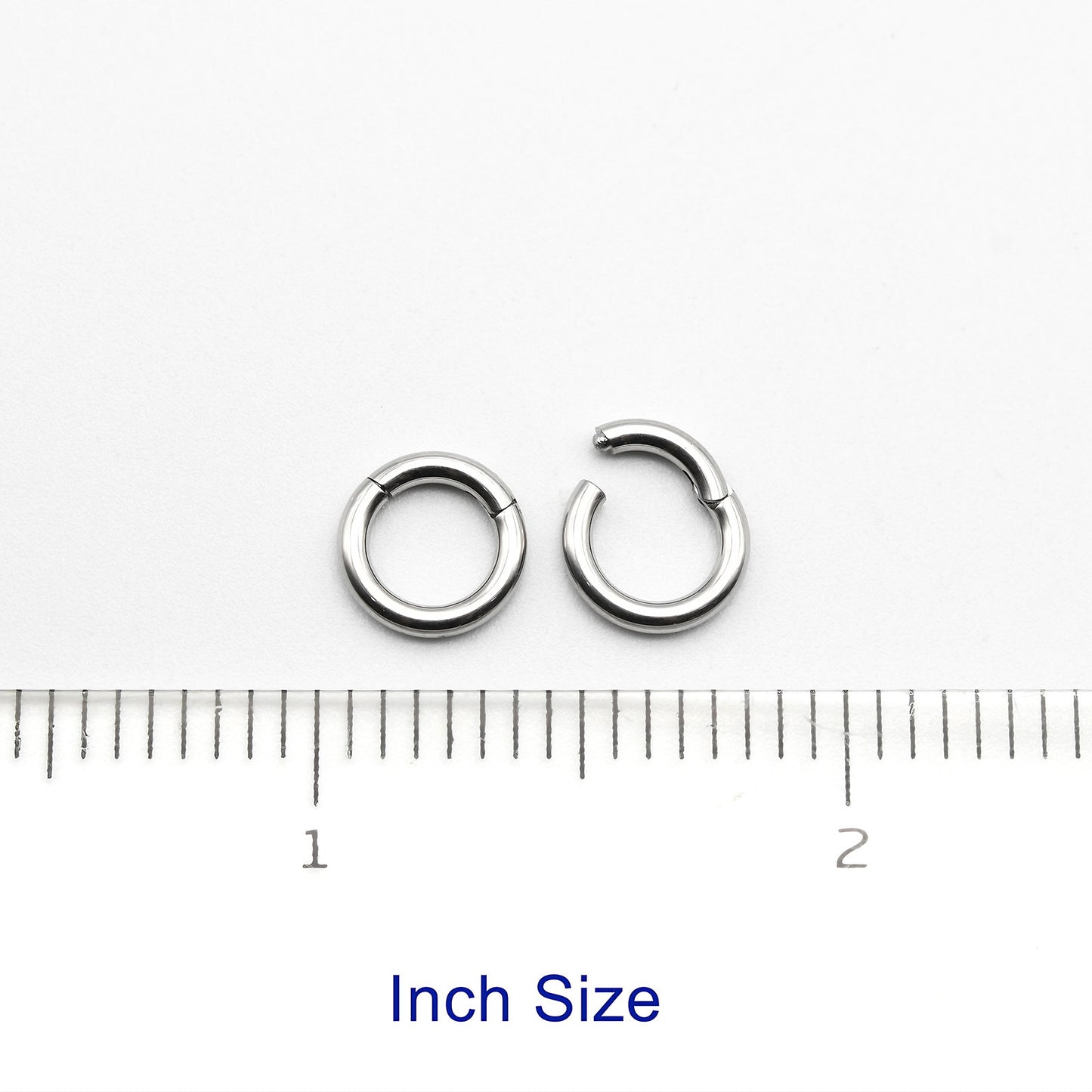 1 PAIR High Polished 316L Surgical Steel Nose Ring Hoop Ear Piercing Jewelry Hinged Clicker Piercing for Septum Labret BCR 18G-00G