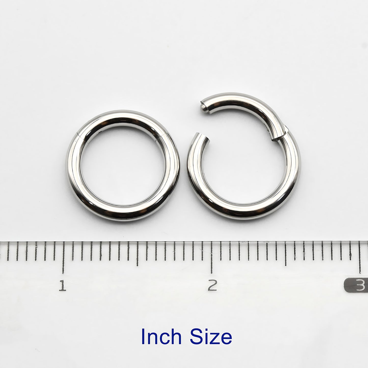 1 PAIR High Polished 316L Surgical Steel Nose Ring Hoop Ear Piercing Jewelry Hinged Clicker Piercing for Septum Labret BCR 18G-00G