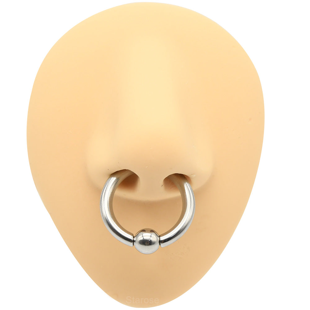 1 Piece Stainless Steel Captive Bead Ring Nose Piercing Lobe Earrings Weight