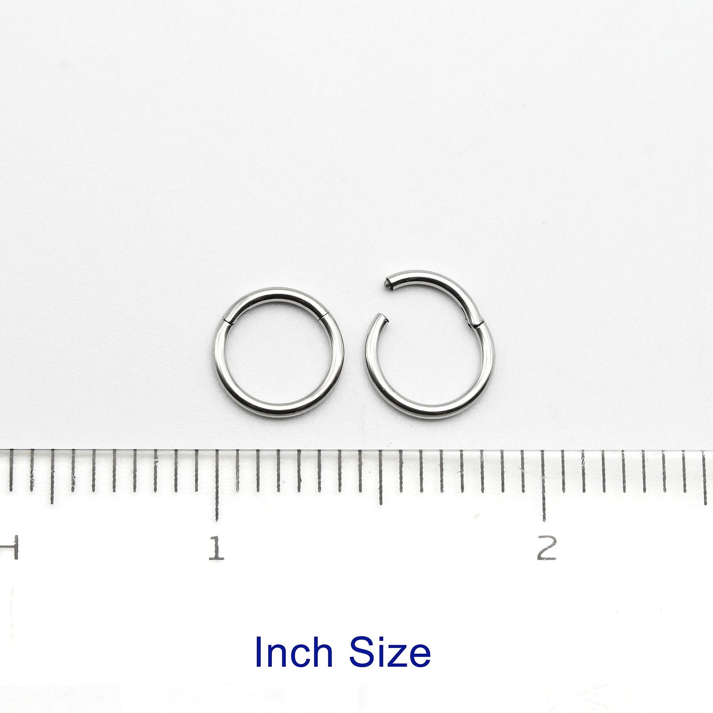 1 PAIR High Polished 316L Surgical Steel Nose Ring Hoop Ear Piercing Jewelry Hinged Clicker Piercing for Septum Labret BCR 18G-00G