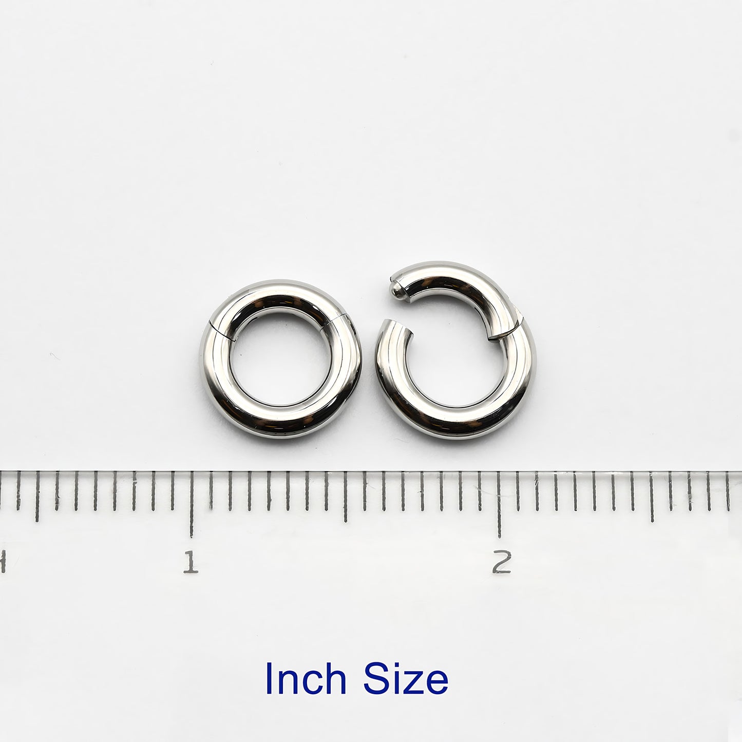 1 PAIR High Polished 316L Surgical Steel Nose Ring Hoop Ear Piercing Jewelry Hinged Clicker Piercing for Septum Labret BCR 18G-00G