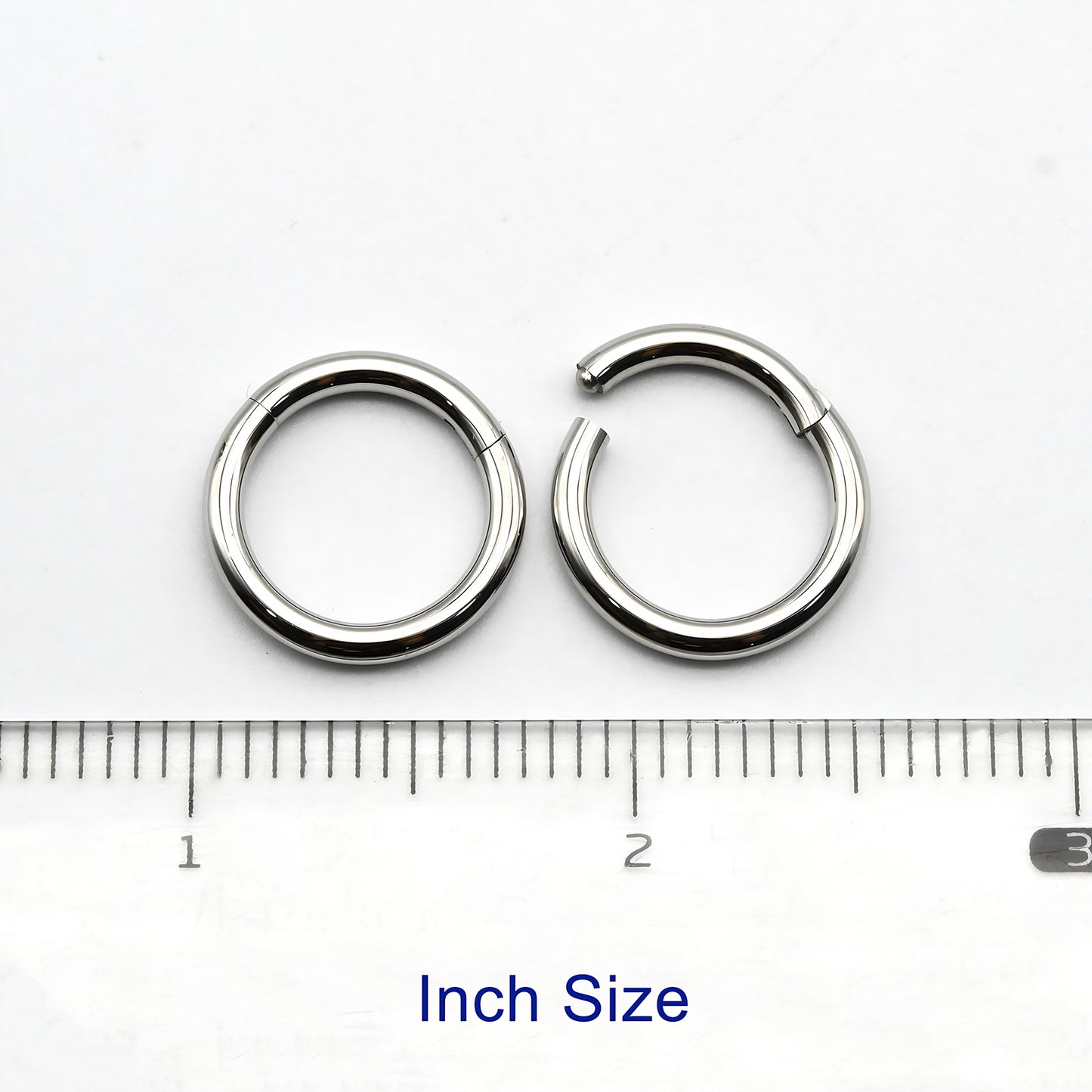 1 PAIR High Polished 316L Surgical Steel Nose Ring Hoop Ear Piercing Jewelry Hinged Clicker Piercing for Septum Labret BCR 18G-00G